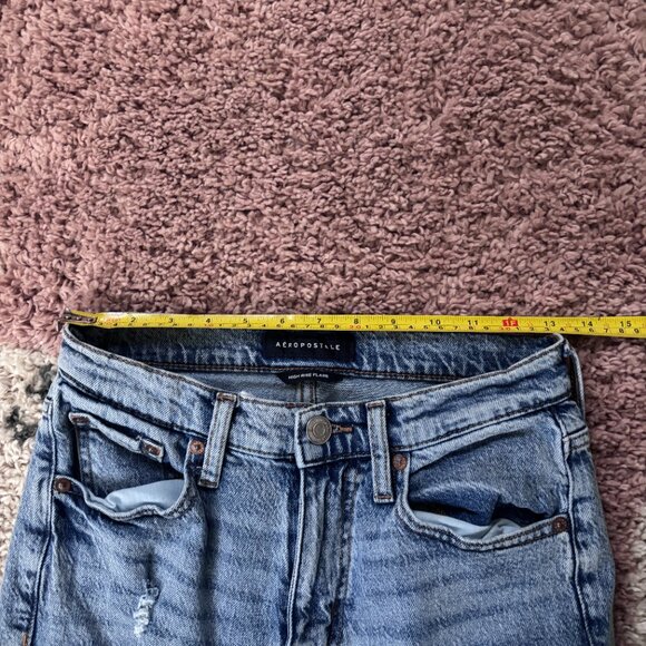 Aeropostale High-Rise Flare Leg Distressed Jeans Women's Size 4R Denim 5 Pocket - Picture 7 of 10